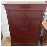 Five-Drawer Mahogany-Style Chest of Drawers