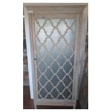 Tall Cabinet with Lattice Overlay and Shelves