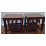 Oak Mission-Style End Tables