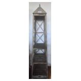 Wooden Tower Shelf With Louvered Shelves