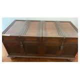 Wooden Storage Chest with Metal Accents