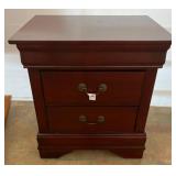 Two-Drawer Wooden Nightstand in Dark Finish