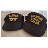 Two Nautical Caps: USS Nimitz & USS Nevada