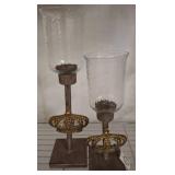 Lulu co. Two Metal Candleholders With Crown Detail