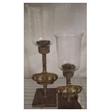 Lulu co. Two Metal Candleholders With Crown Detail