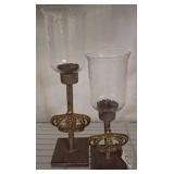 Lulu co. Two Metal Candleholders With Crown Detail