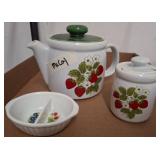 McCoy Strawberry-Themed Ceramic Tea Set