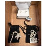 Simulated Diamond Earrings and Swarovski Bracelets