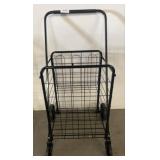 Black Folding Shopping Cart With Wheels