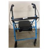 Blue Mobility Walker with Seat and Storage