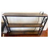 Three-Tier Wood and Metal Console Table