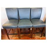 3 Leathertype ï¿½Counter Stools with Wood Frames