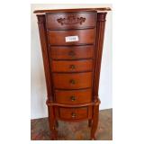 Wooden Jewelry Armoire With Mirror