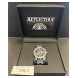 Affliction Steel Watch with Rhinestone Bezel sc3