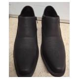 Black Faux Leather Slip-On Shoes