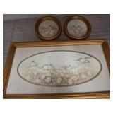 Framed Bird Prints in Gold-Tone Frames