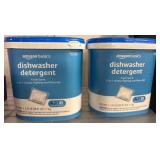Two Containers of Amazon Basics Dishwasher Deterge