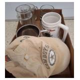 Glassware, Tankards, and Cowboys Hat