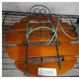 Wood Plant Stand and Metal Garden Accessories