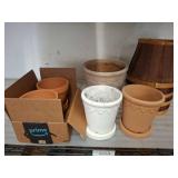 Ceramic, Terracotta, and Wood Planters