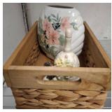 Ceramic Floral Vase, Bell, and China Bell Lot