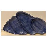 Blue Ceramic Seashell Platter by Baum Bros.