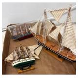 Wooden and Model Ship Figurines