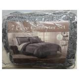 7-Piece King Comforter Set in Gray Tones