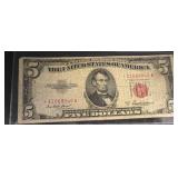 1953 Red Seal star note ï¿½$5 U.S. Note, Series A