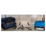 Fishing Tackle Bag, Reels, and cooler bag