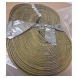 Olive Green Flat Webbing Roll With Yellow Stitchin