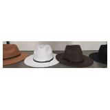 Four Polyester and Cotton Blend Hats