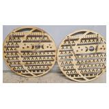 Wooden Wall Art Panels with Moon Motifs