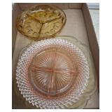 Depression Glass Divided Plates