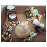 Ceramic Figures, Cups, and Bowl