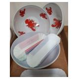 Plastic Lobster Bowls and Hot Dog Trays