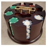 Poker Chip Carousel with Chips and Playing Cards (