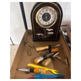 Assembled Lot: Clock and Assorted Tools