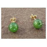 14K Gold Jade Earrings sc3