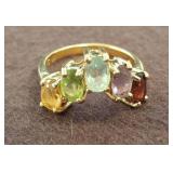 Gold Plated Ring with Multicolor Stones sc3