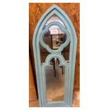 Distressed Blue Arched Wall Mirror