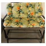 Metal-Frame Glider Bench with Floral Cushion