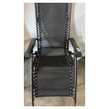 Black Mesh Reclining Outdoor Lounge Chair