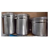Three Oggi Stainless Steel Canisters