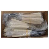 40-Piece Almond ABS Handle Flatware Set