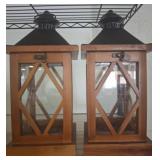 Wooden Lanterns with Glass Panels