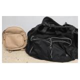Tan Backpack and Black Duffel Bag Lot