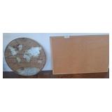 Circular Map Plaque and Cork Bulletin Board