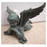 Reclining Angel Sculpture With Outstretched Wings
