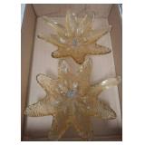 Blenko Amber Glass Starburst Bowls